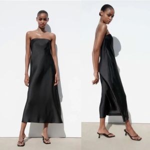Zara satin effect dress